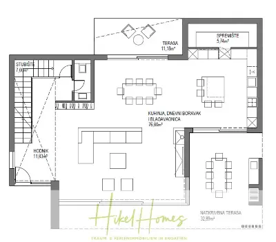 Grundriss der Haus in Seget Vranjica
