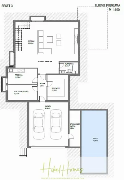 Grundriss der Haus in Seget Vranjica