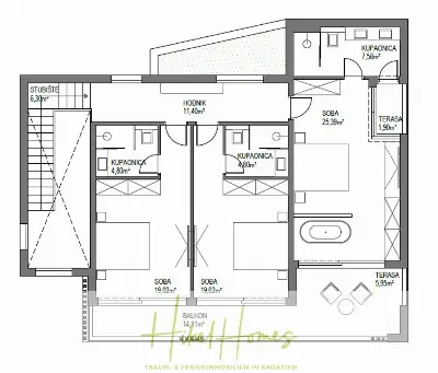 Grundriss der Haus in Seget Vranjica