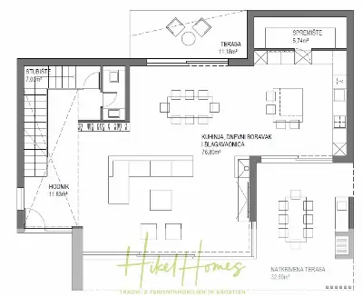 Grundriss der Haus in Seget Vranjica