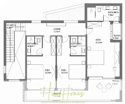 Grundriss der Haus in Seget Vranjica