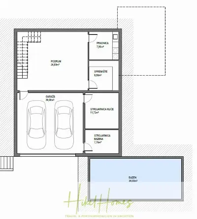 Grundriss der Haus in Seget Vranjica