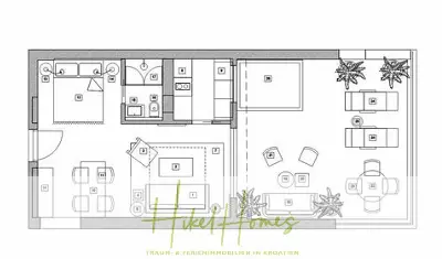 Grundriss der Wohnung in Split