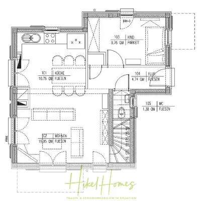 Grundriss der Haus in Splitska