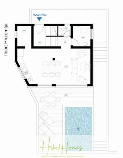 Grundriss der Haus in Rtina