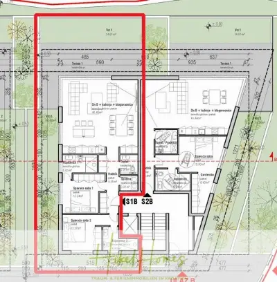 Grundriss der Wohnung in Slatine