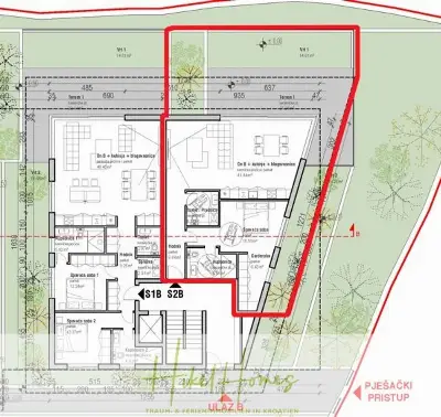Grundriss der Wohnung in Slatine