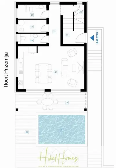 Grundriss der Haus in Rtina