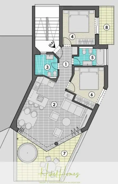 Grundriss der Wohnung in Okrug Gornji