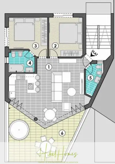 Grundriss der Wohnung in Okrug Gornji